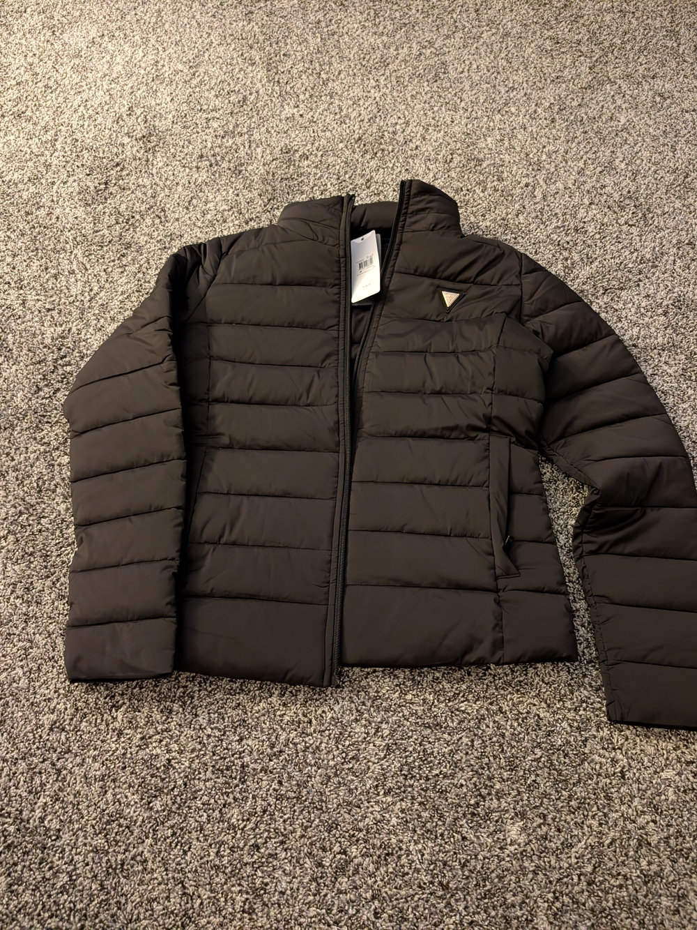 Black Puffer Jacket - Lightweight Insulated Coat Nwt Guess